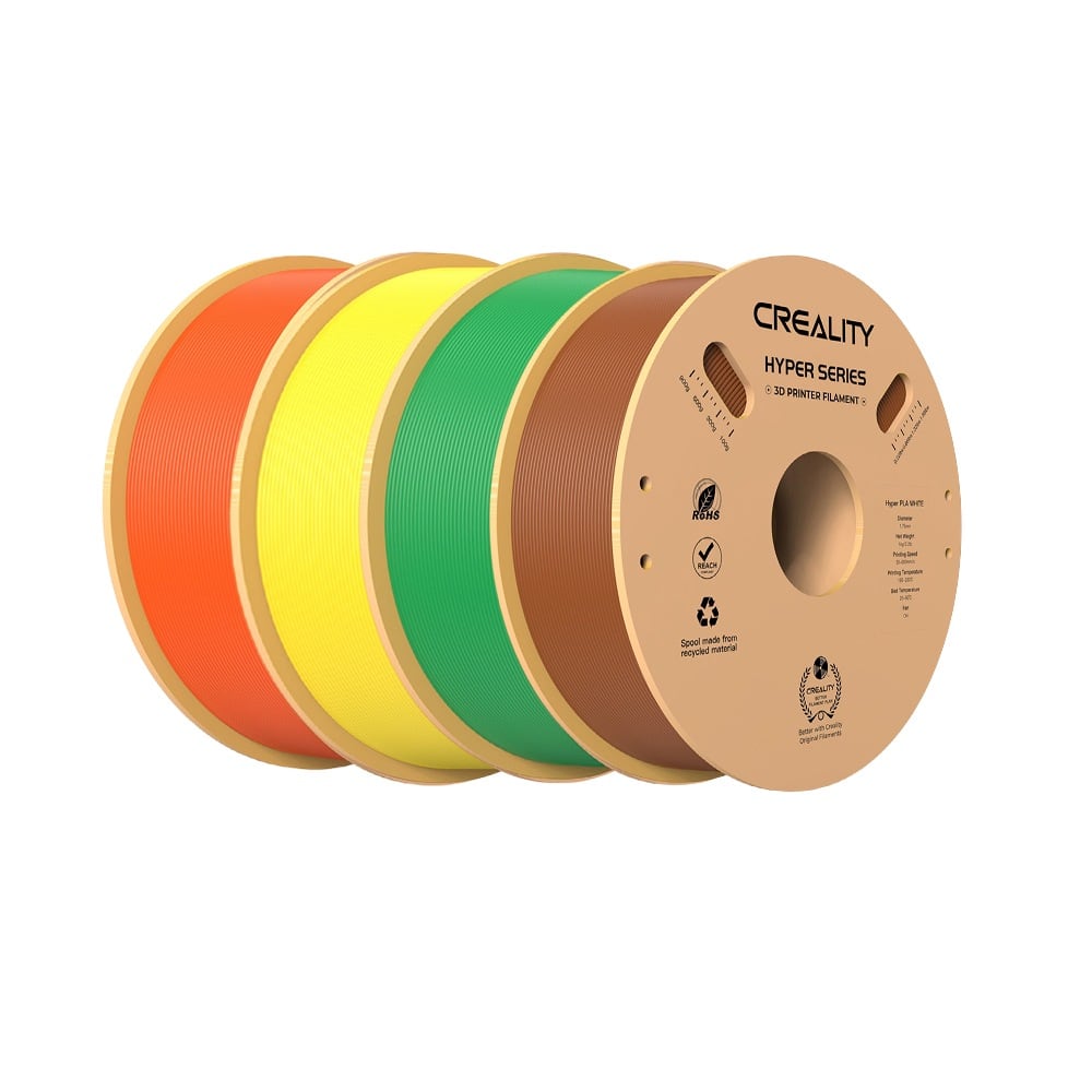 The four coloured rolls side by side