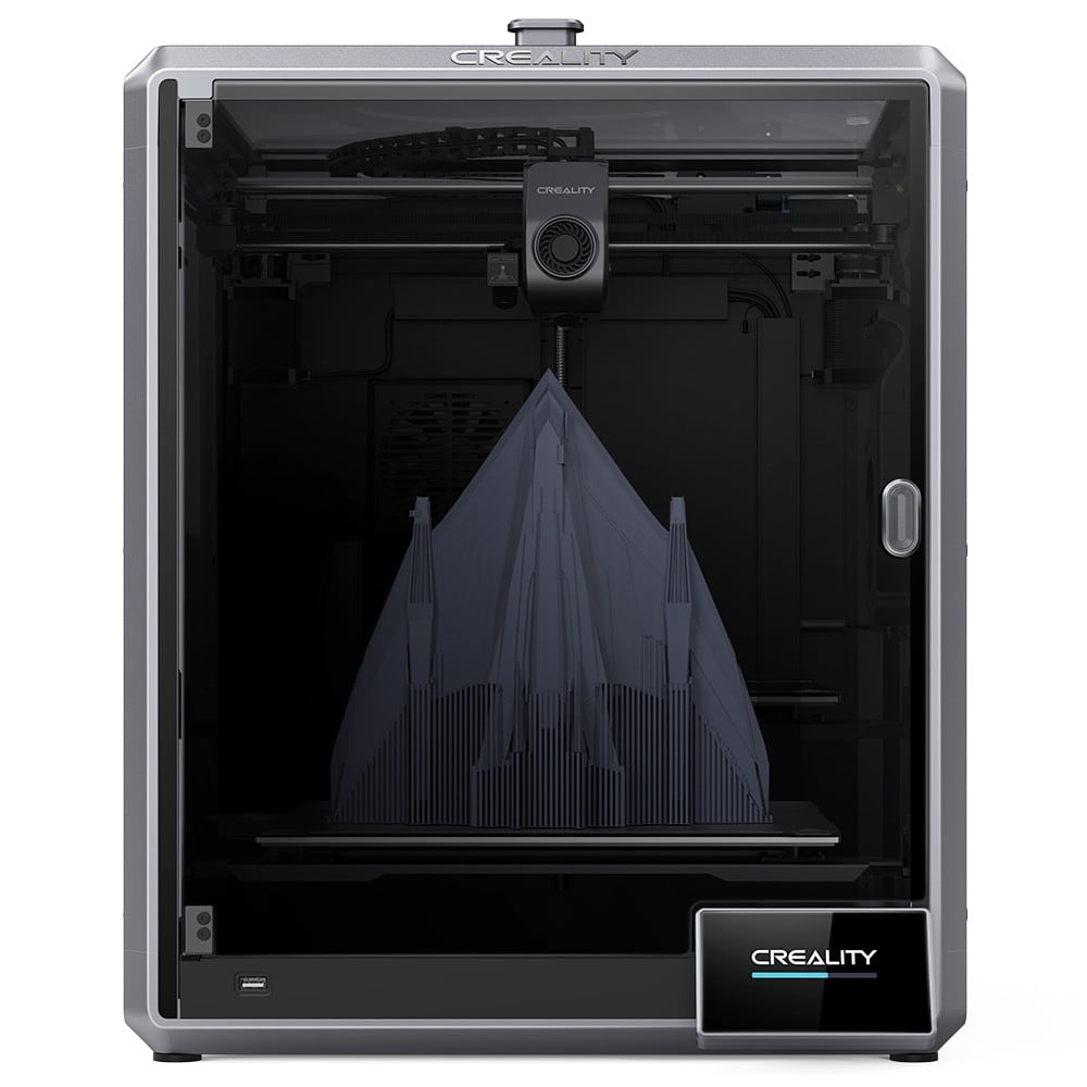 Front view with a large model printing
