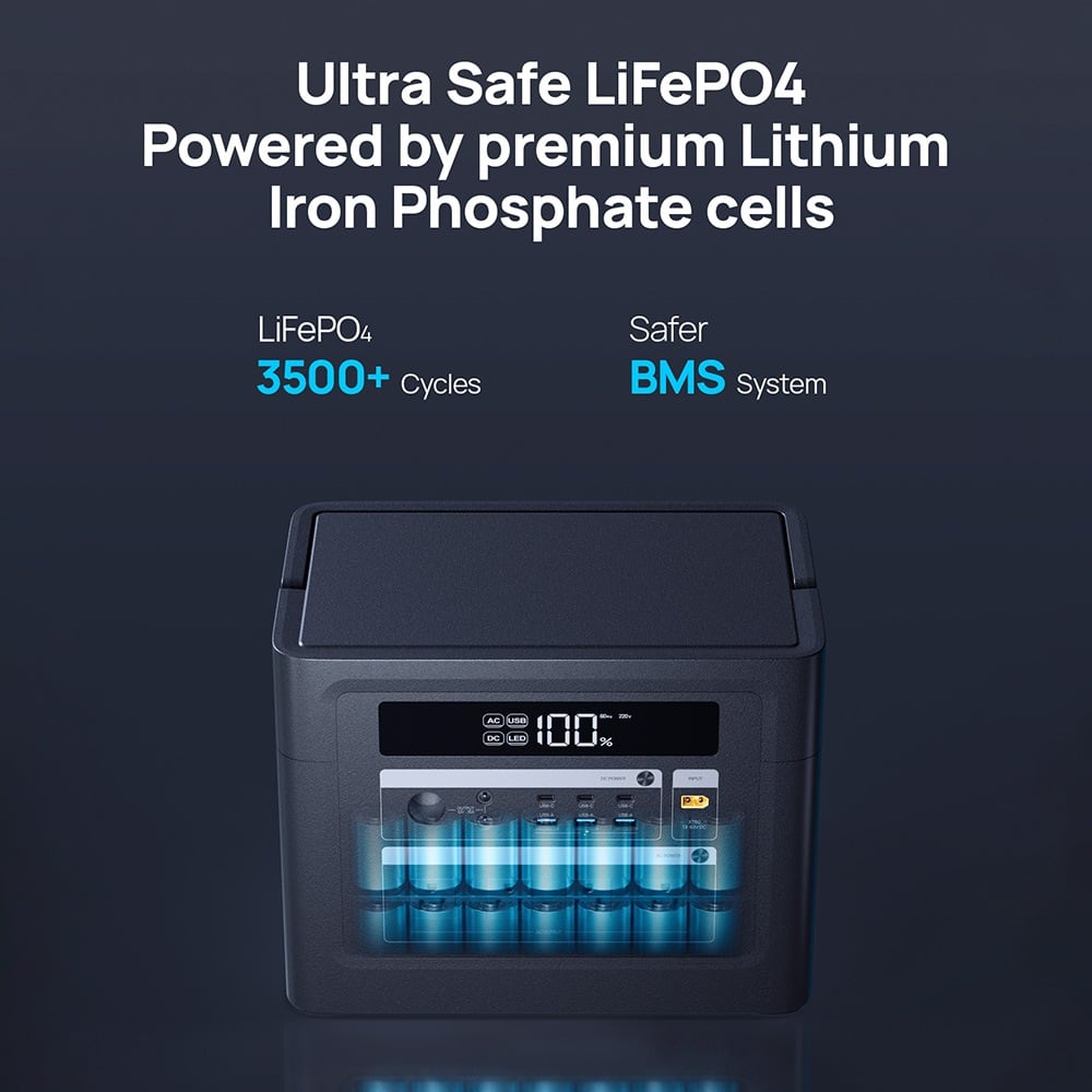 Cutaway showing the LiFePO4 cells