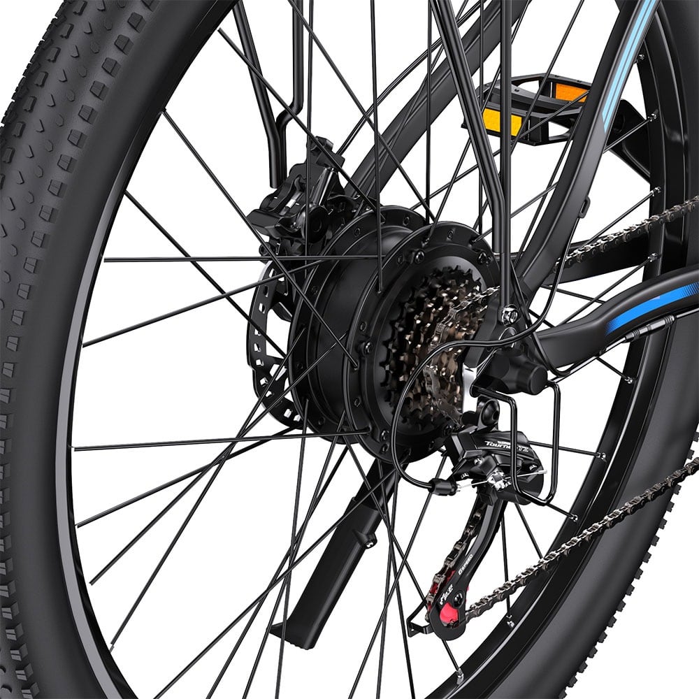 The 21-speed rear derailleur and hub motor