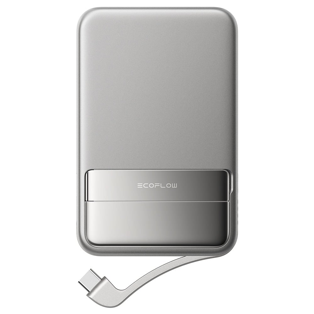 The silver front with its built-in USB-C cable