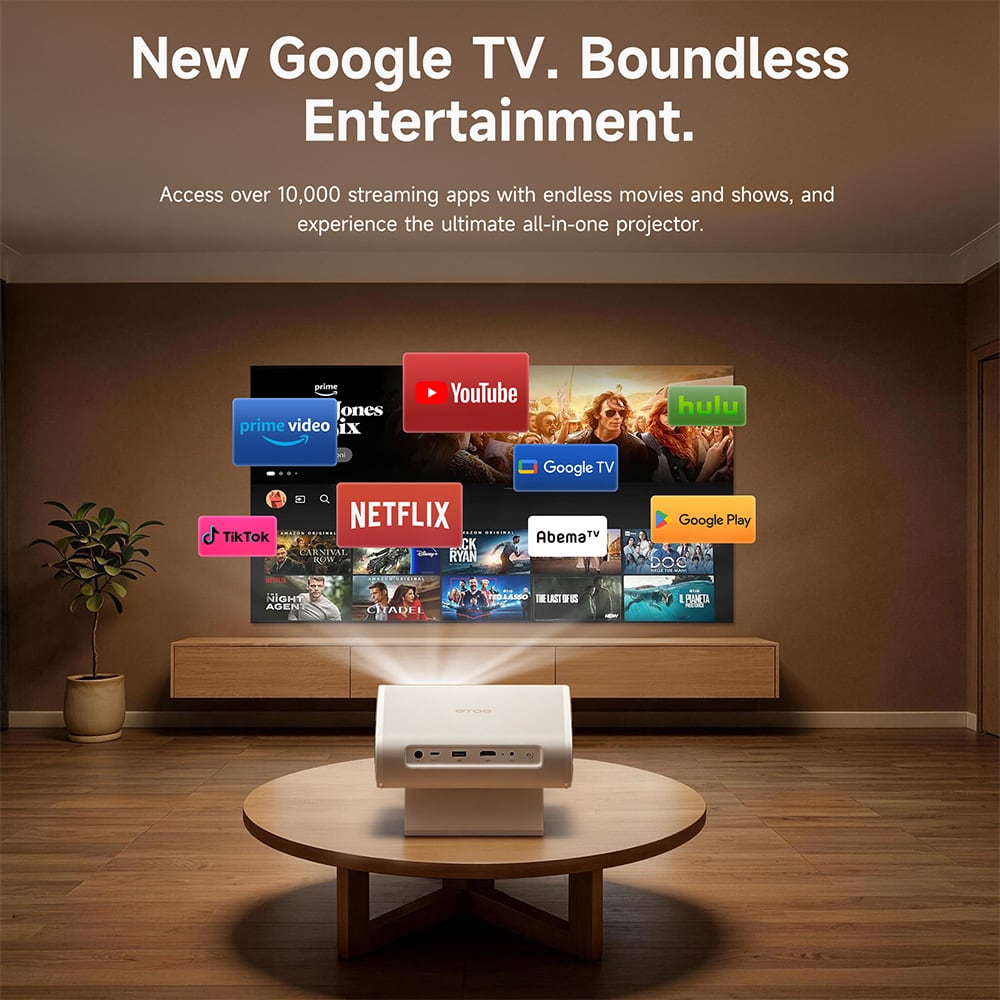 Projecting Google TV from a coffee table
