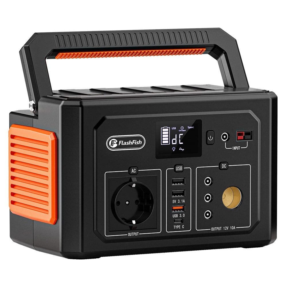 Front view with the orange handle