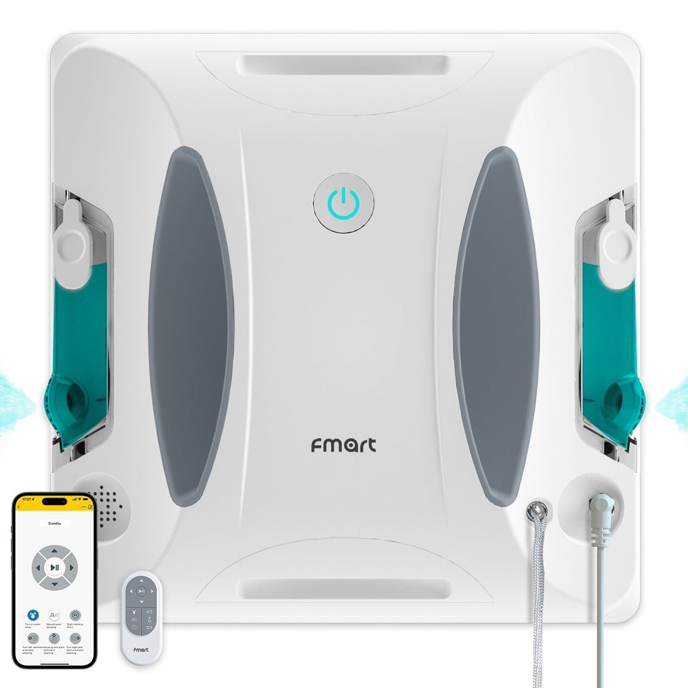 The white W6 with remote and app