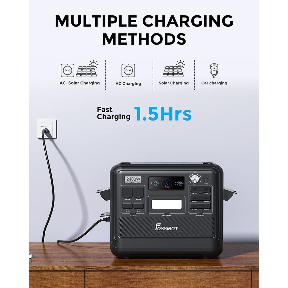 Charging from the wall in 1.5 hours