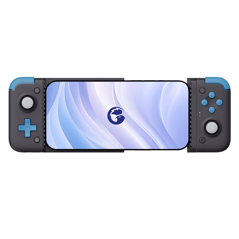 The controller with a phone clipped in