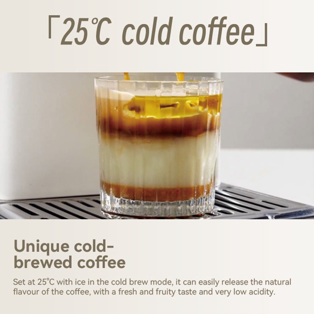 Iced coffee made in 25 °C mode