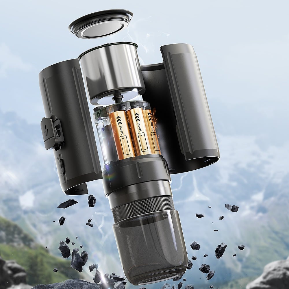 The battery sliding out of the body