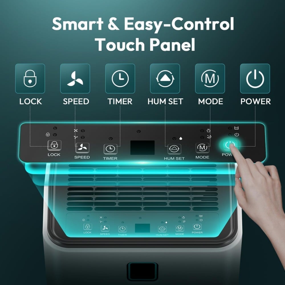 The touch panel with lock, speed and timer