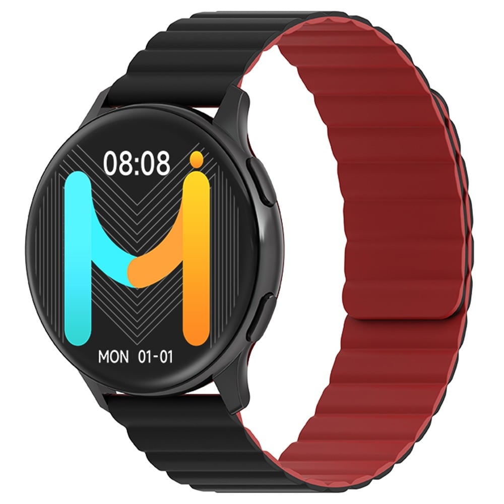 El reloj con correa bicolor negra y roja