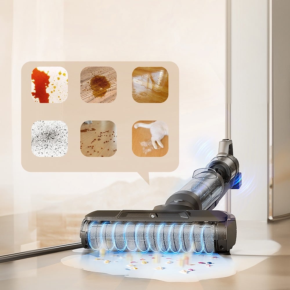 Picking up wet spills and dry dirt together