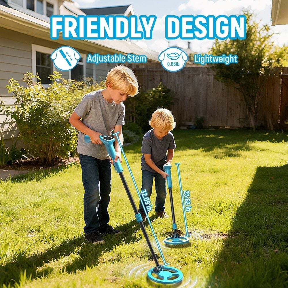 Kids using the detectors in a garden