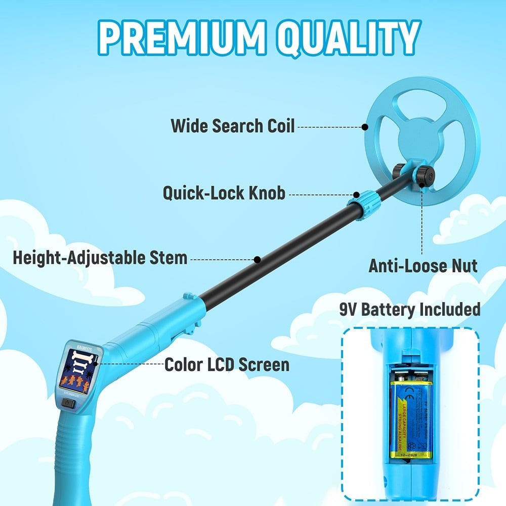 The coil, lock knob and 9 V battery slot