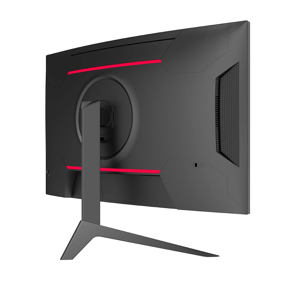 The back with its red accent lines