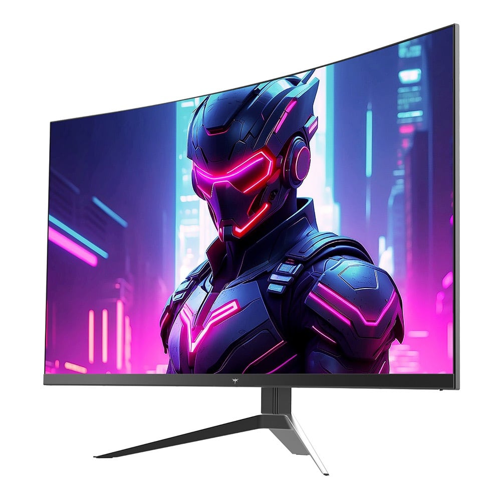 The curved screen at an angle