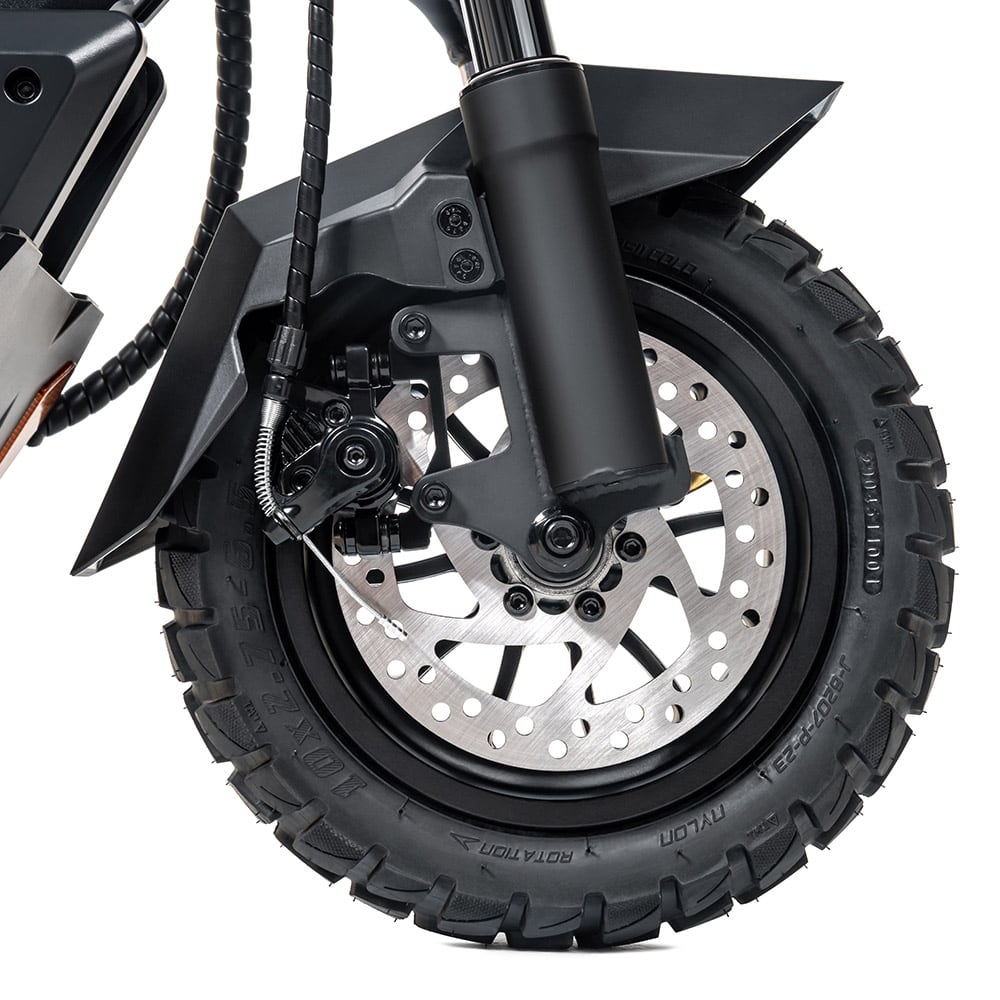 Front disc brake and suspension