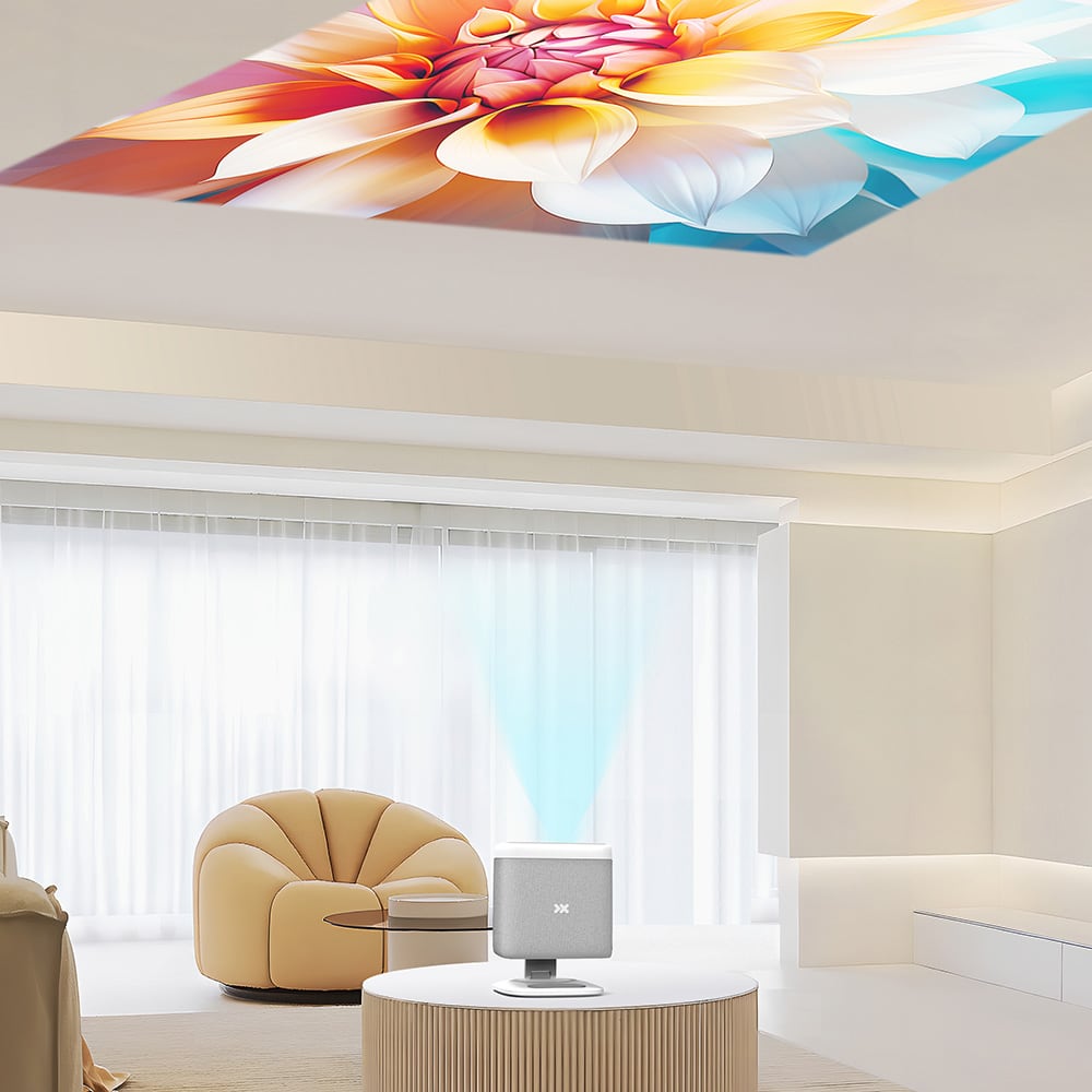 Projecting onto a living-room ceiling