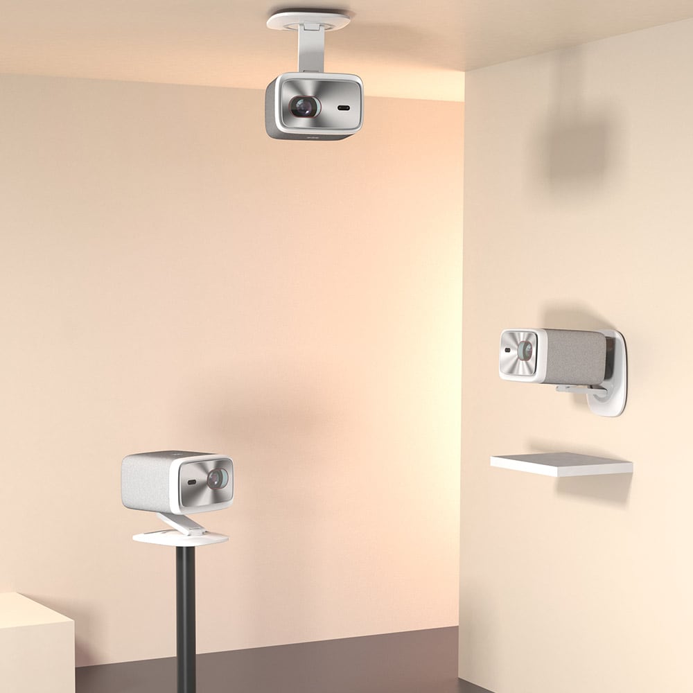 Mounted on a ceiling, wall and stand