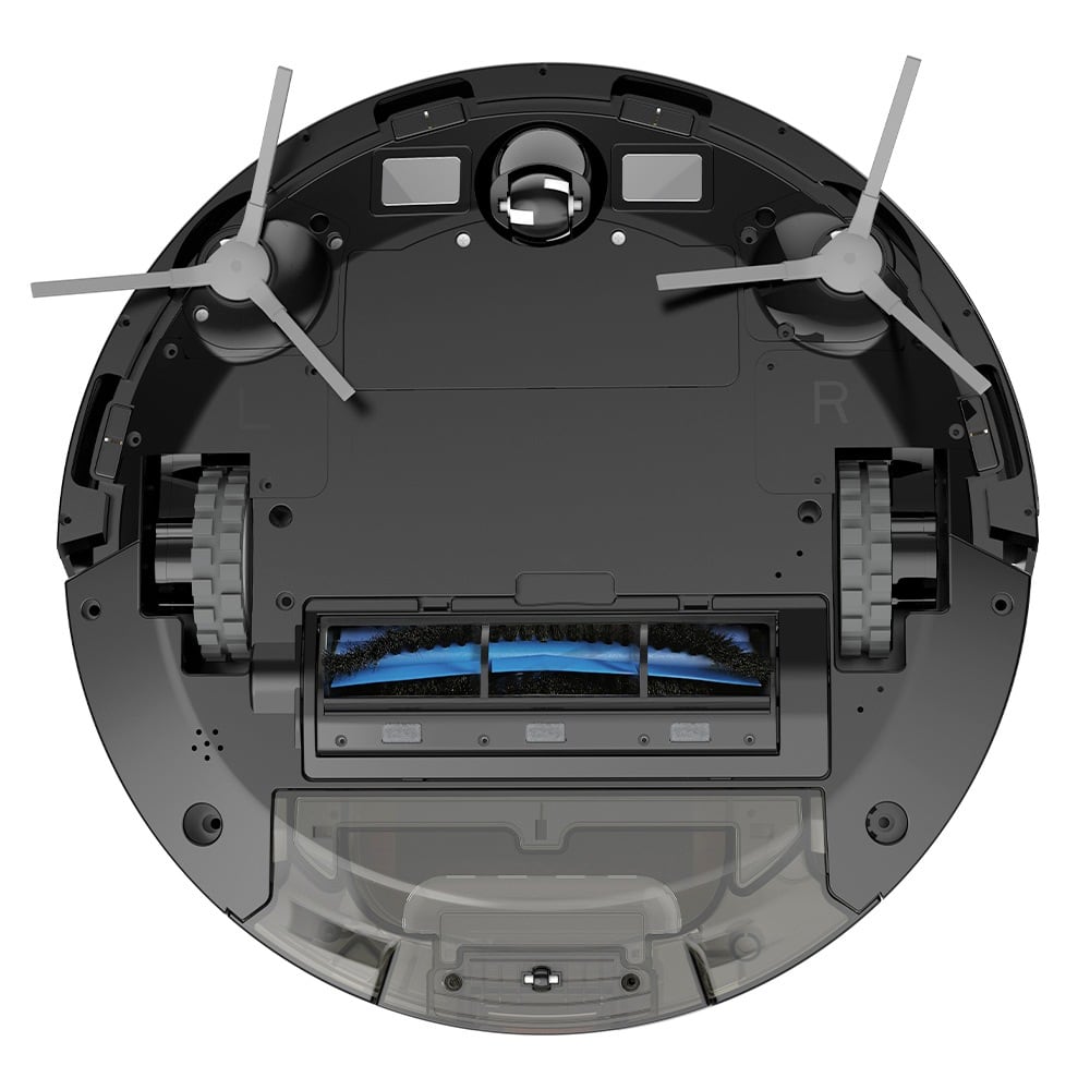 Underside with side and main brushes
