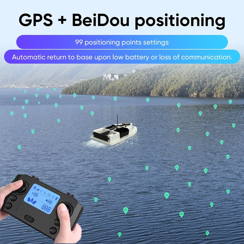 The LCD remote and saved GPS points