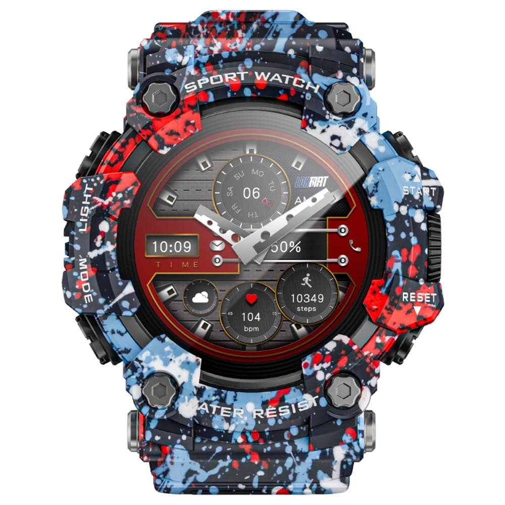 The camo watch from the front