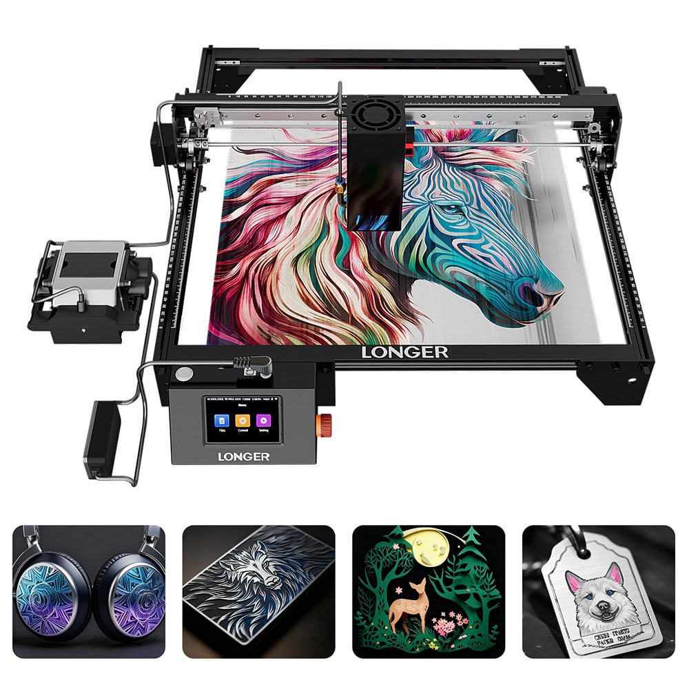 Machine with air pump, touchscreen and sample work