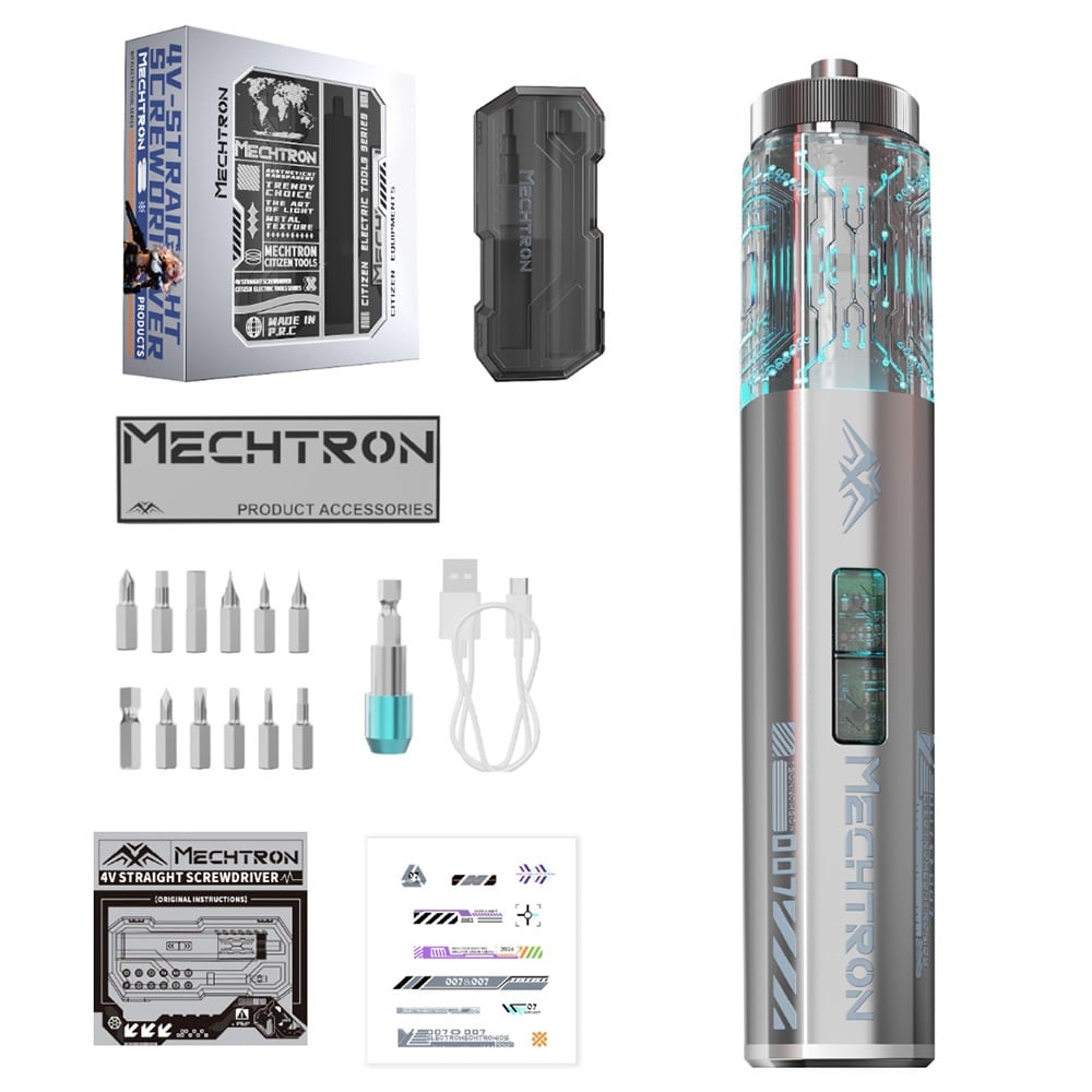 El kit completo con puntas, estuche y cable