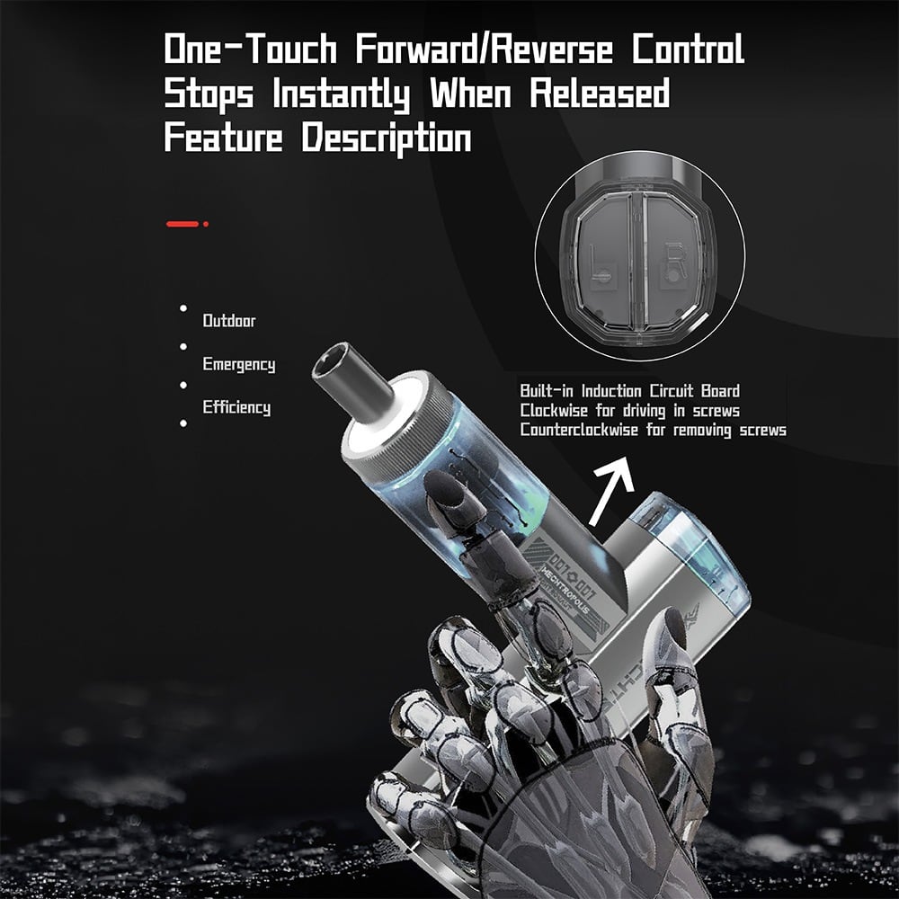 A hand on the forward/reverse button
