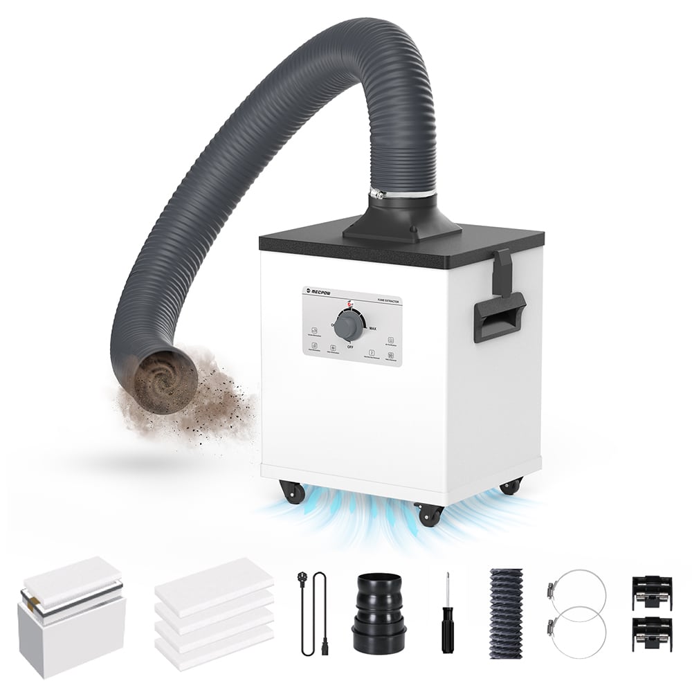 Aspirando humo, con accesorios