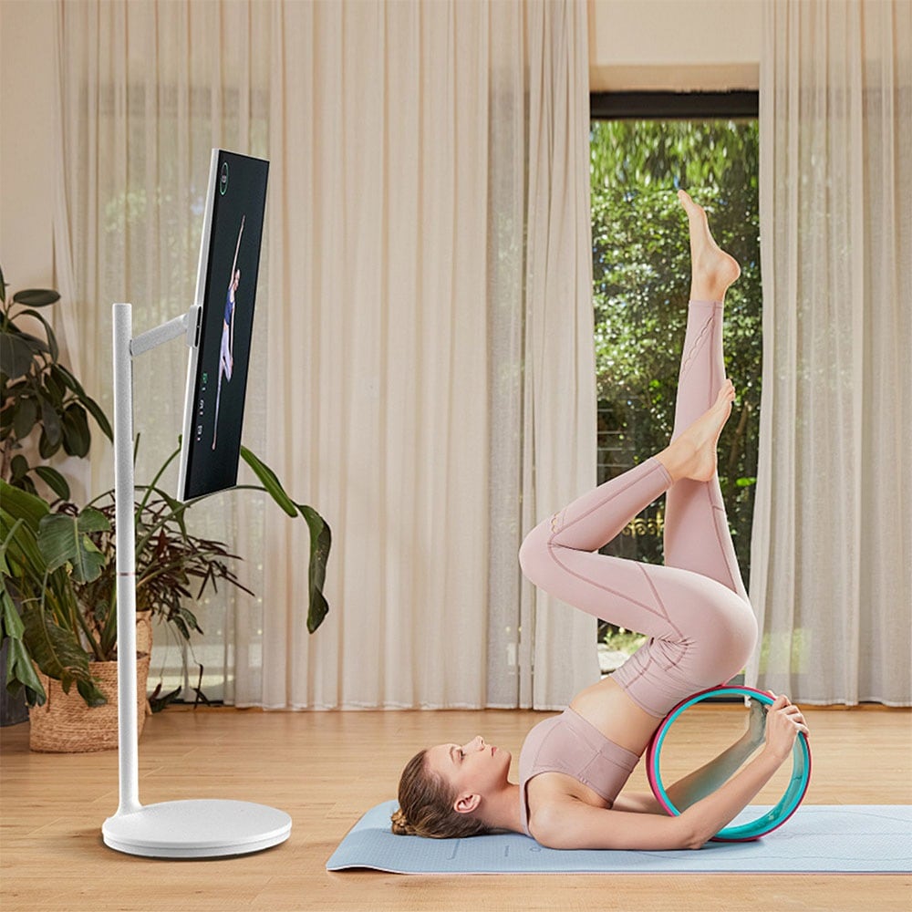 Girada en vertical para un vídeo de yoga