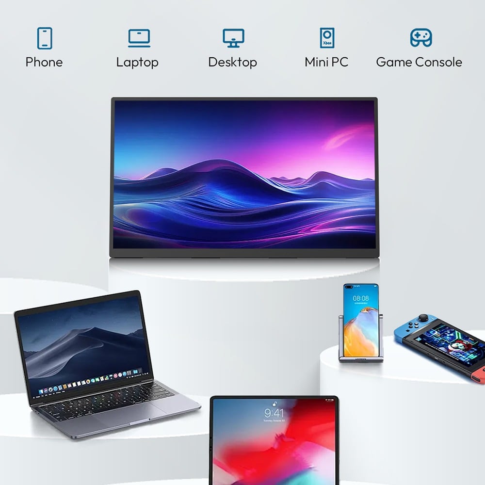 Connected to a phone, laptop, mini PC and console
