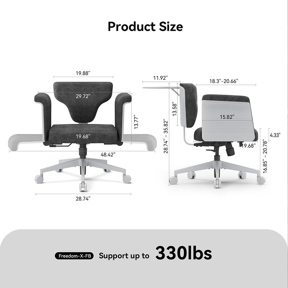 Medidas y capacidad de 330 lb