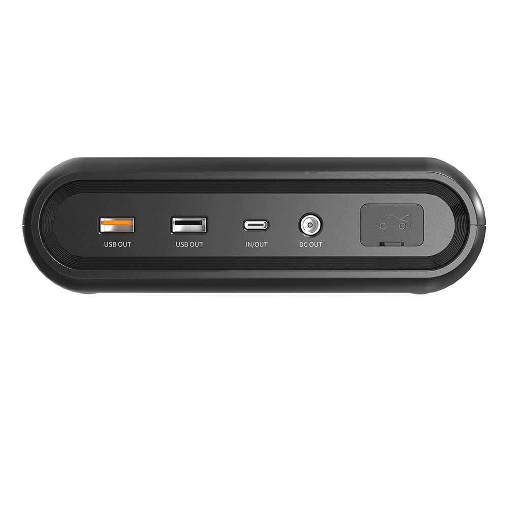 USB-A, USB-C, DC 단자가 있는 옆면
