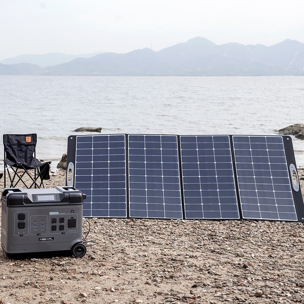 With a power station by the sea