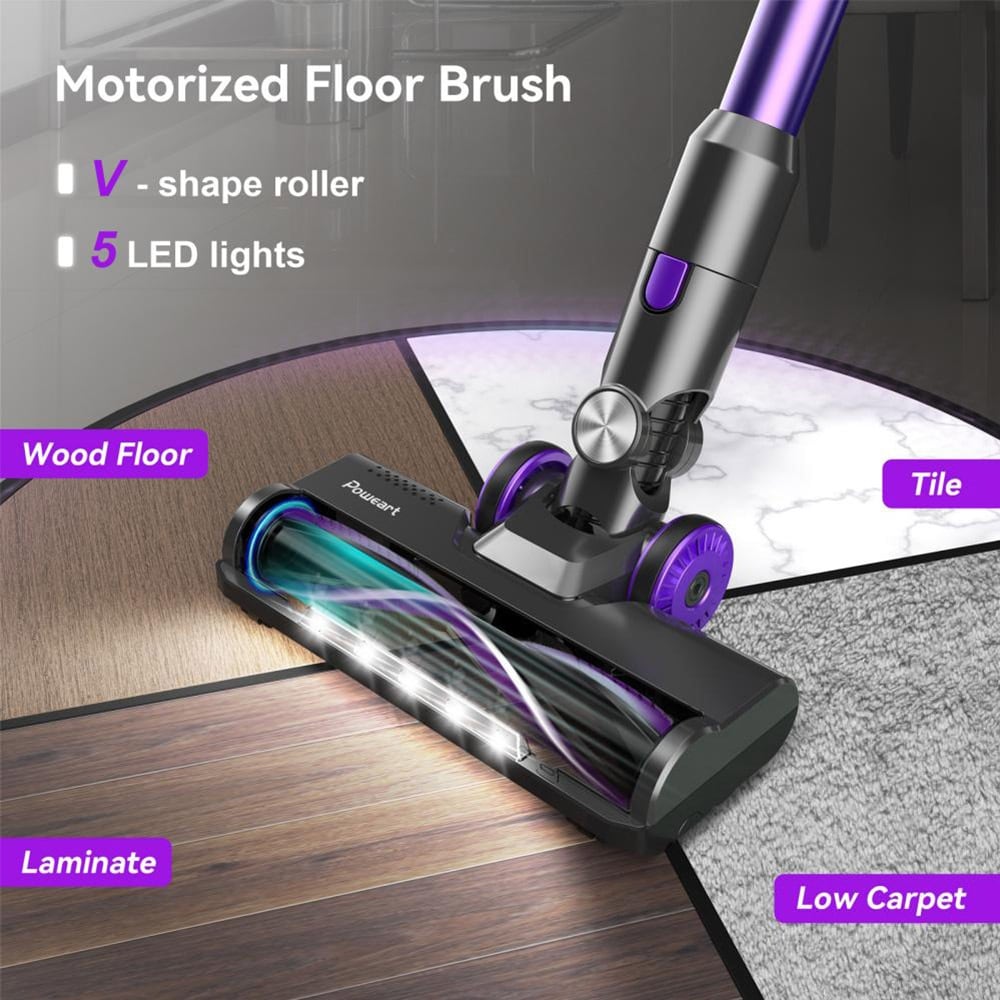 The motorised floor brush with LEDs