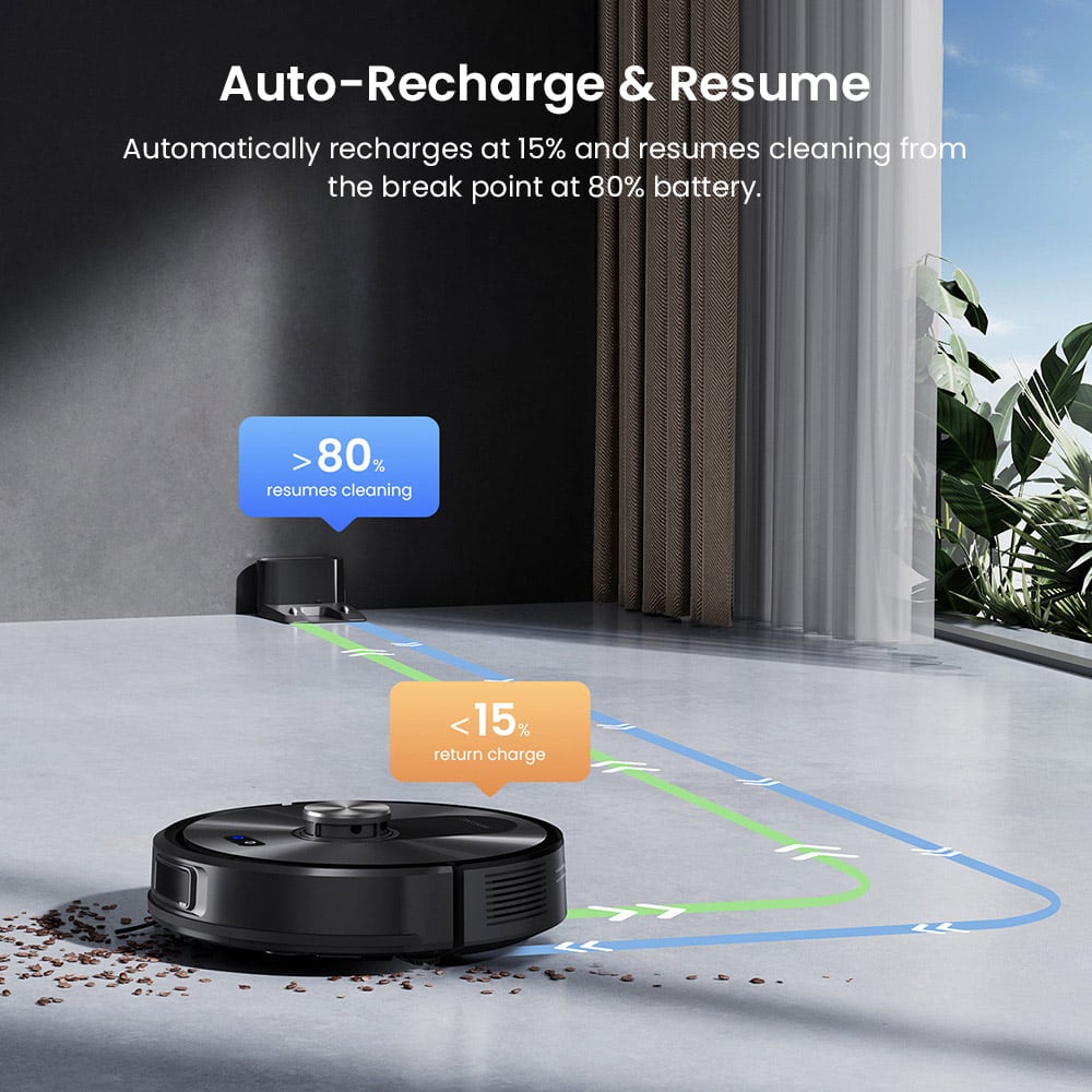 Recharges at 15%, resumes at 80%