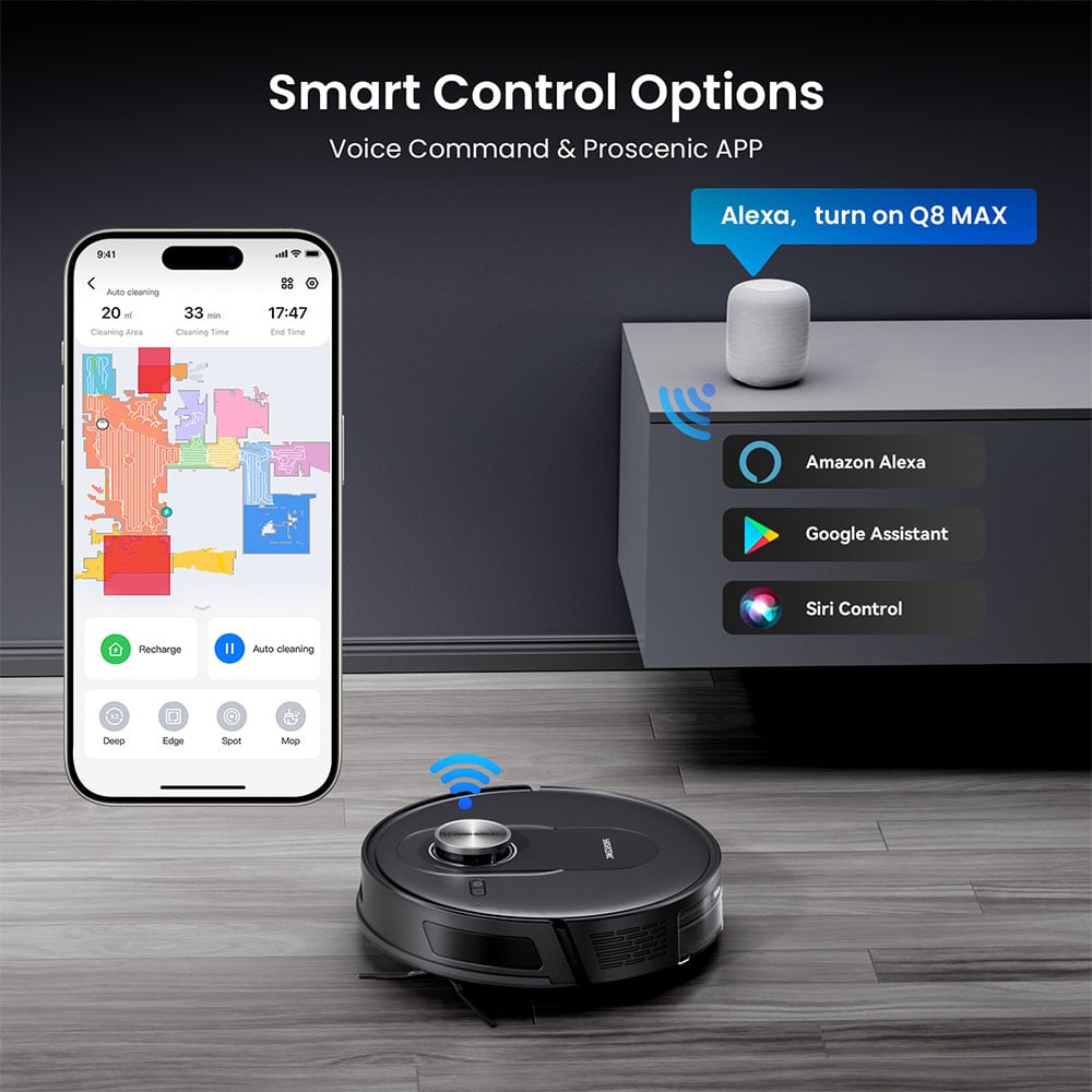 Control por app y asistente de voz
