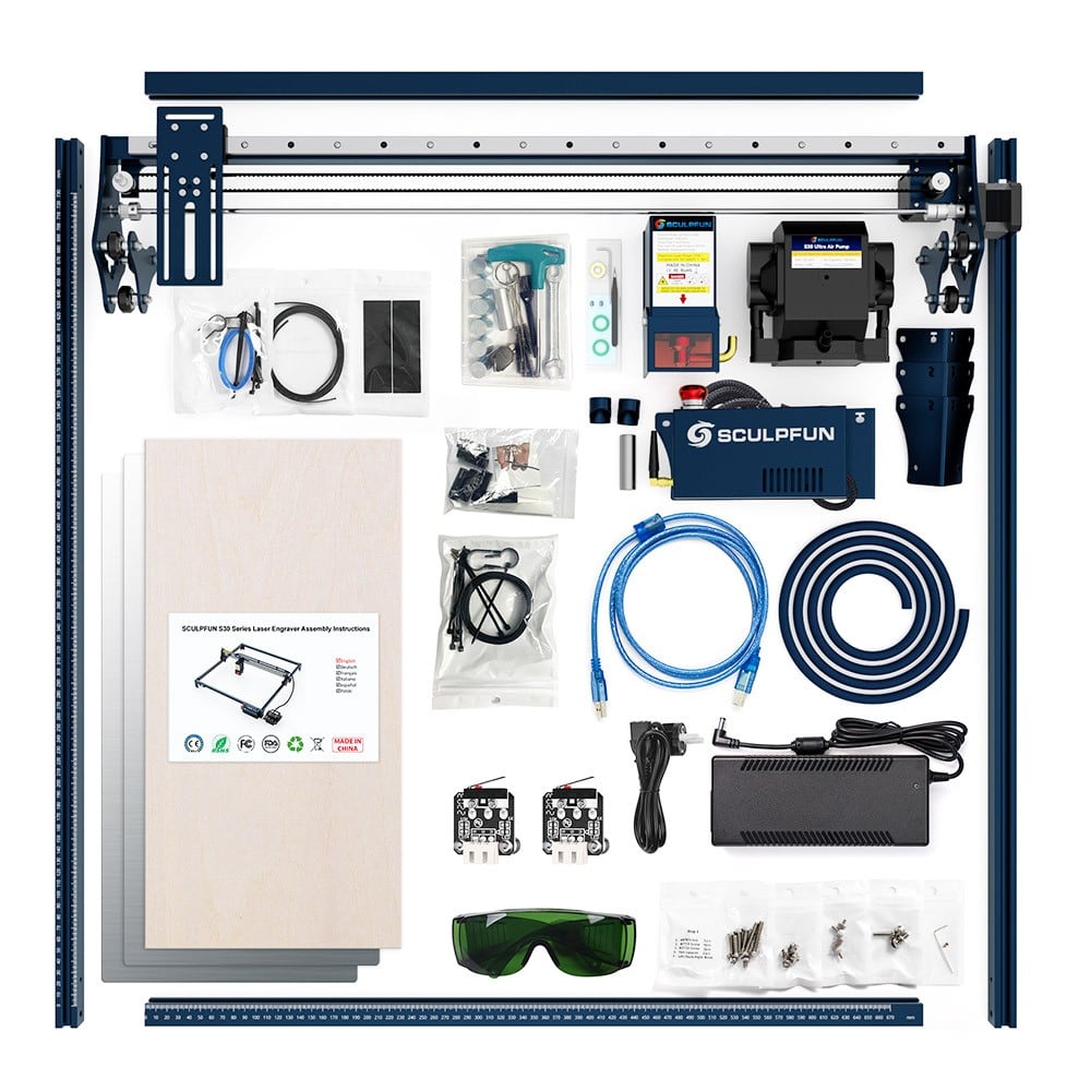 The machine and its included parts
