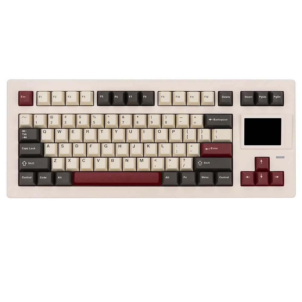 베이지·버건디 키캡의 D82 PRO 윗면