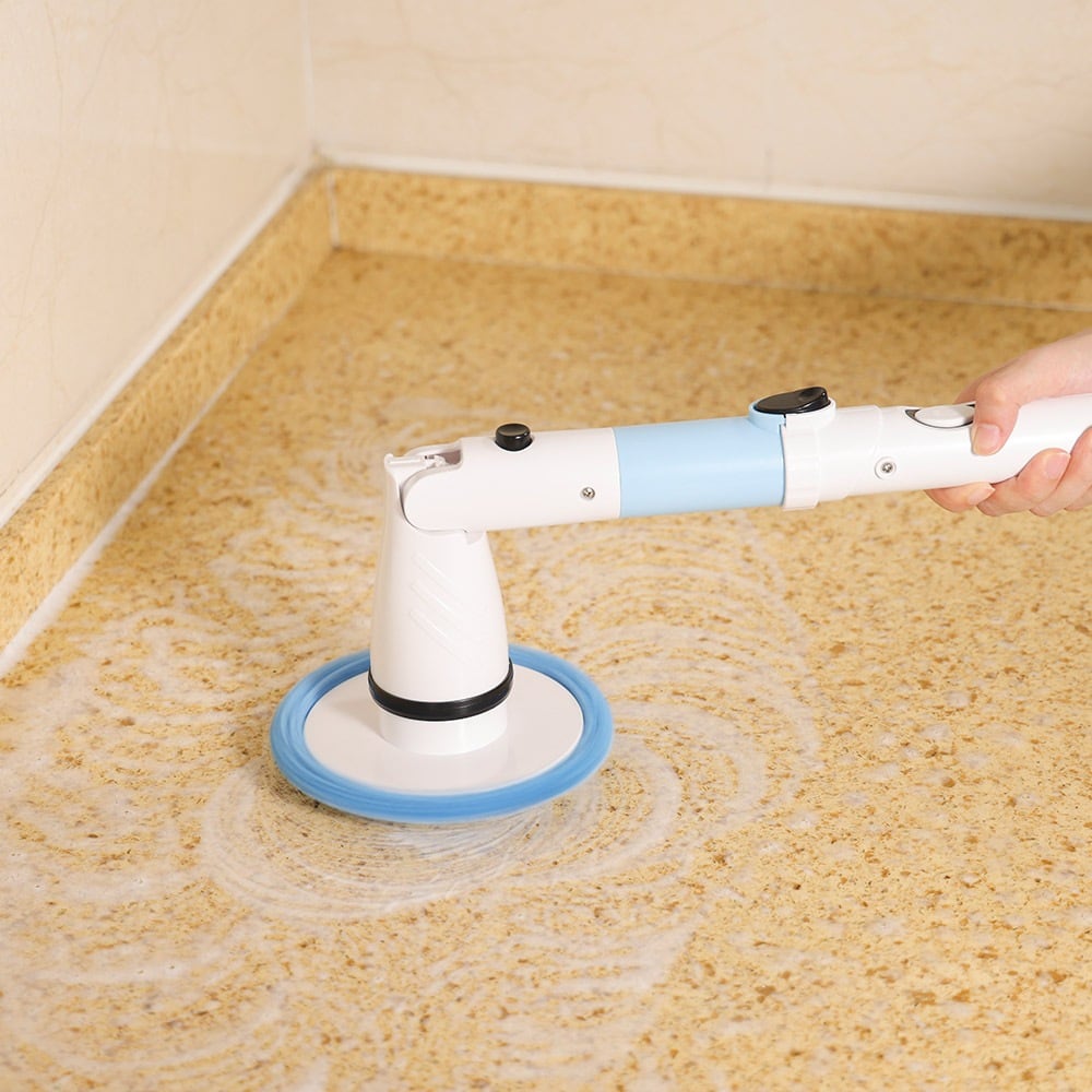 The pad head on a speckled stone floor