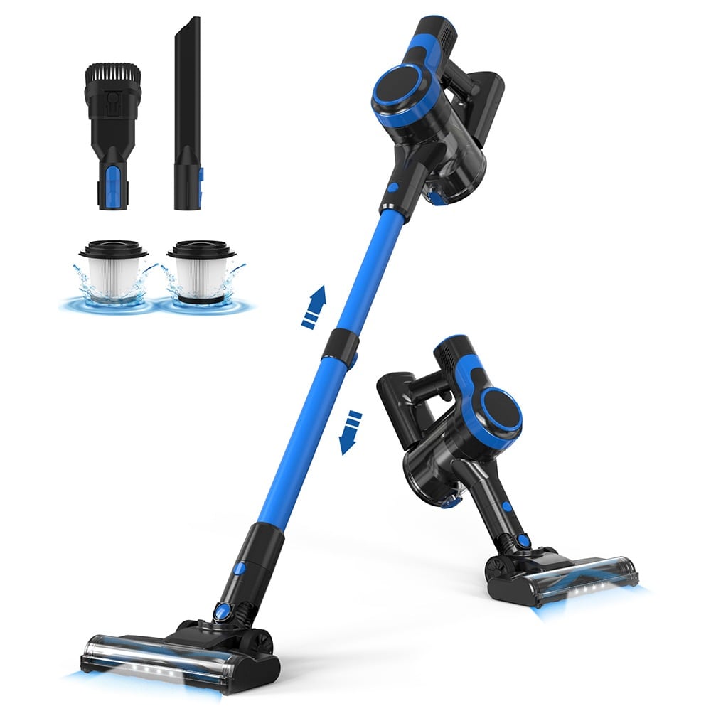 The blue V50 as a stick and as a handheld