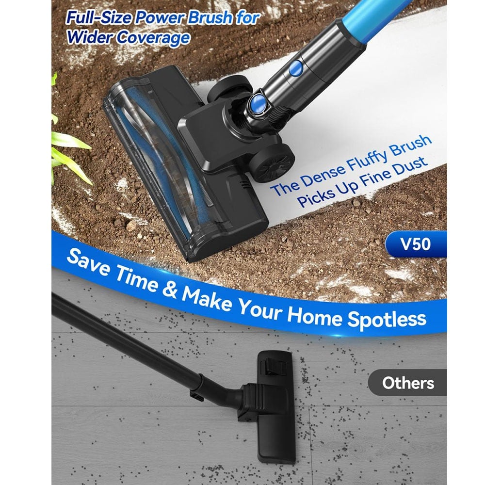 The power brush lifting dirt from carpet