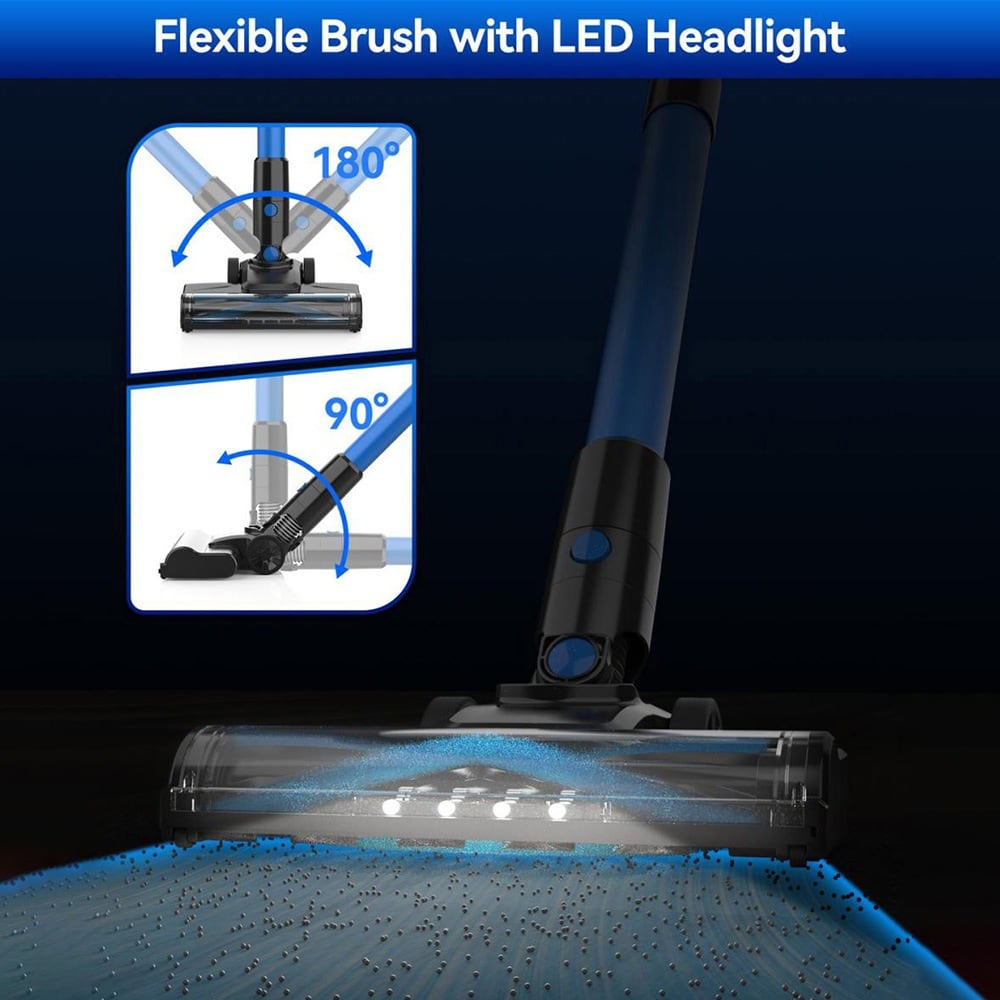 The floor brush with LED headlights