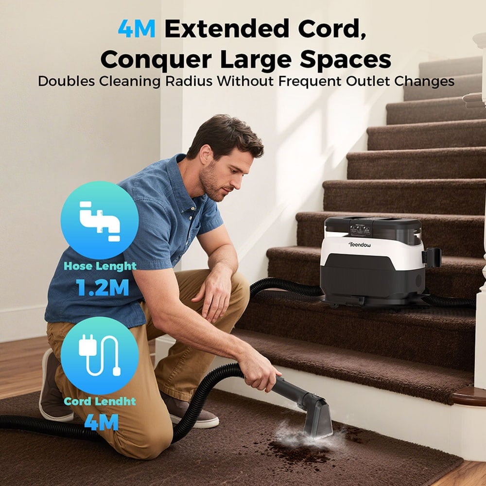 Cleaning carpeted stairs