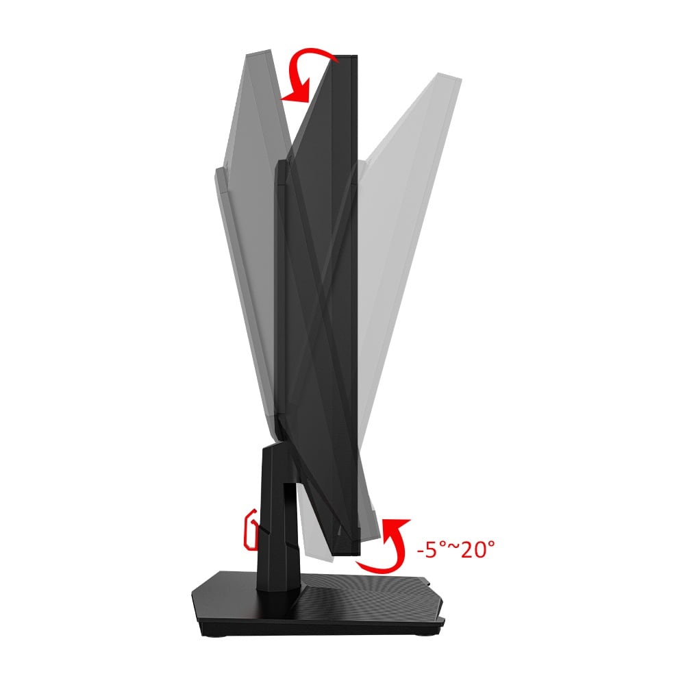 The -5° to 20° tilt range