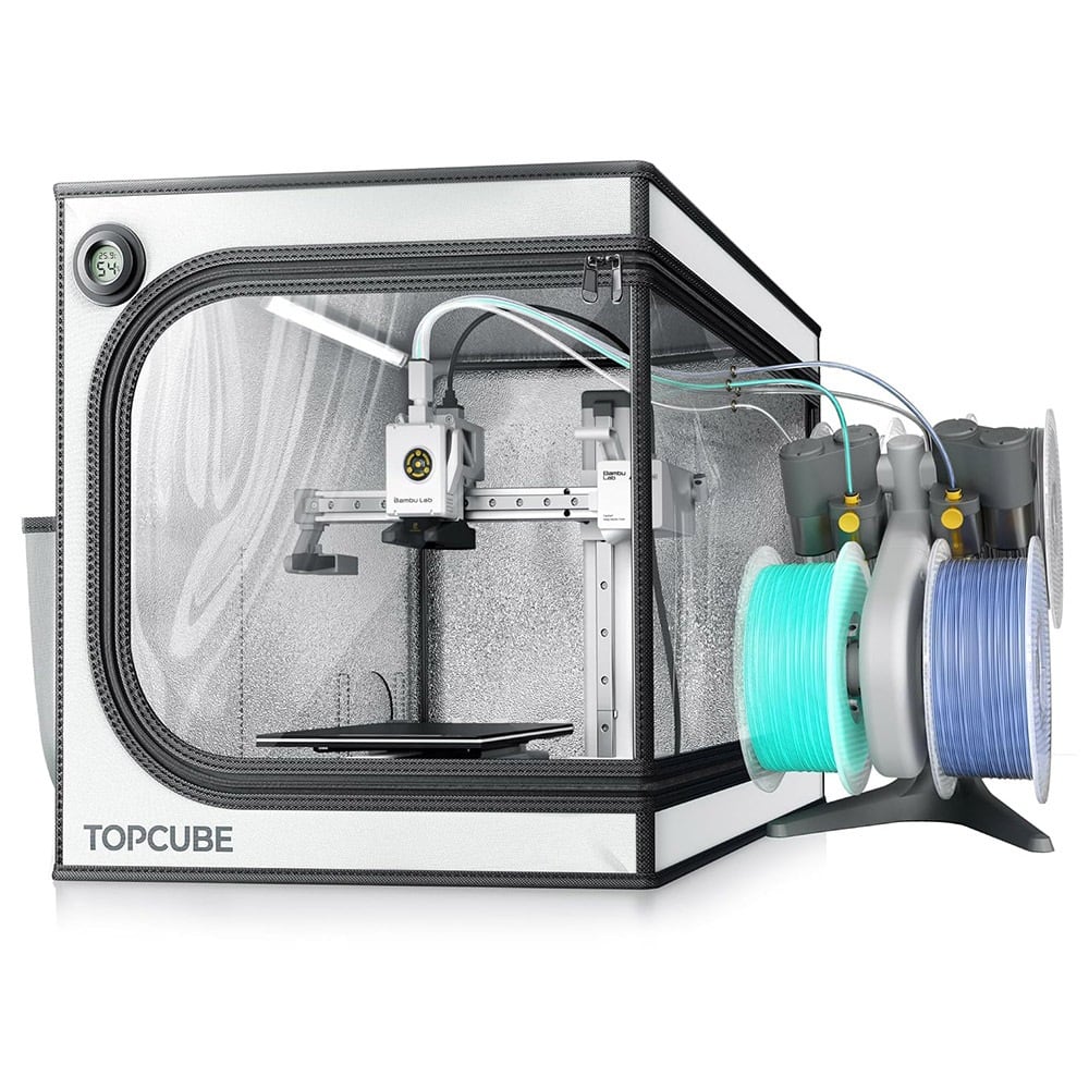 The enclosure housing an A1 mini and filament