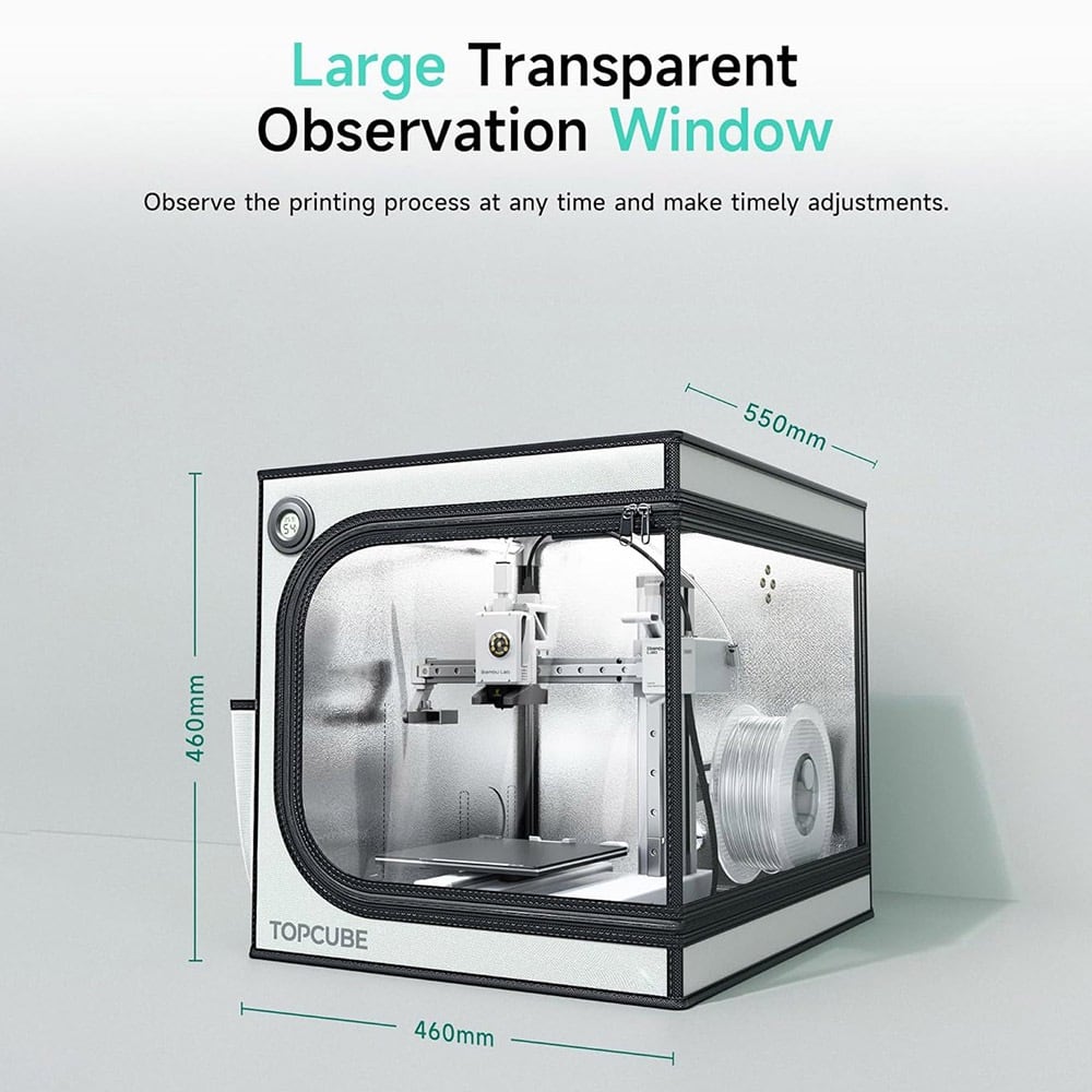 The 460 × 460 × 550 mm size and large window