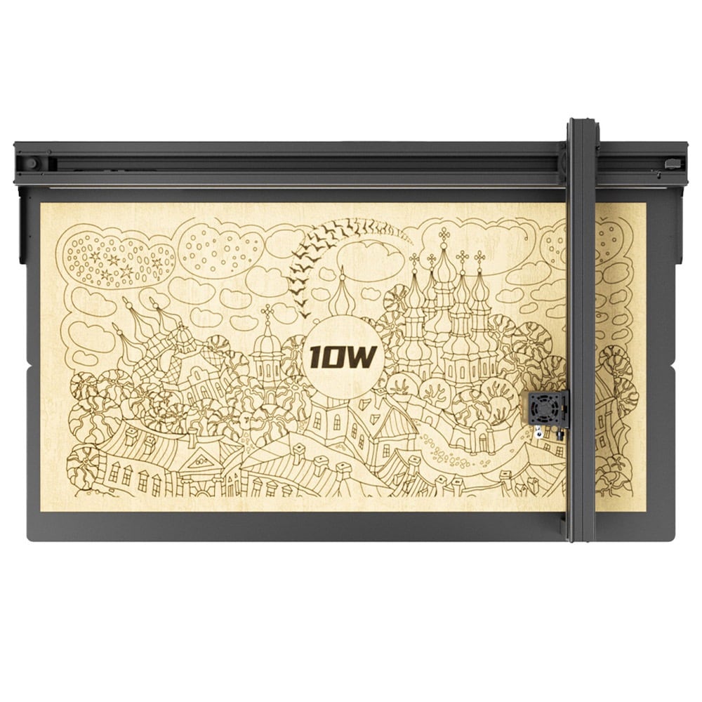 Vista superior de la amplia zona de grabado