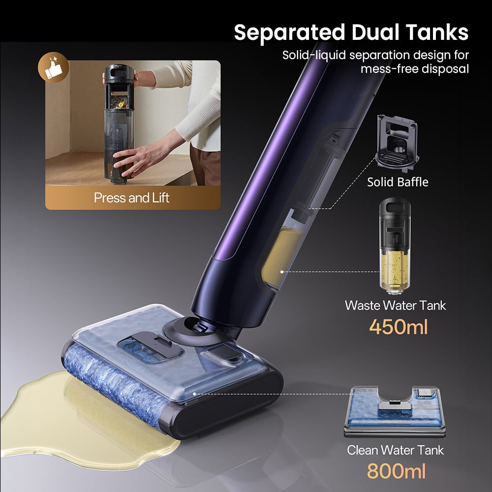 Separate clean and dirty water tanks