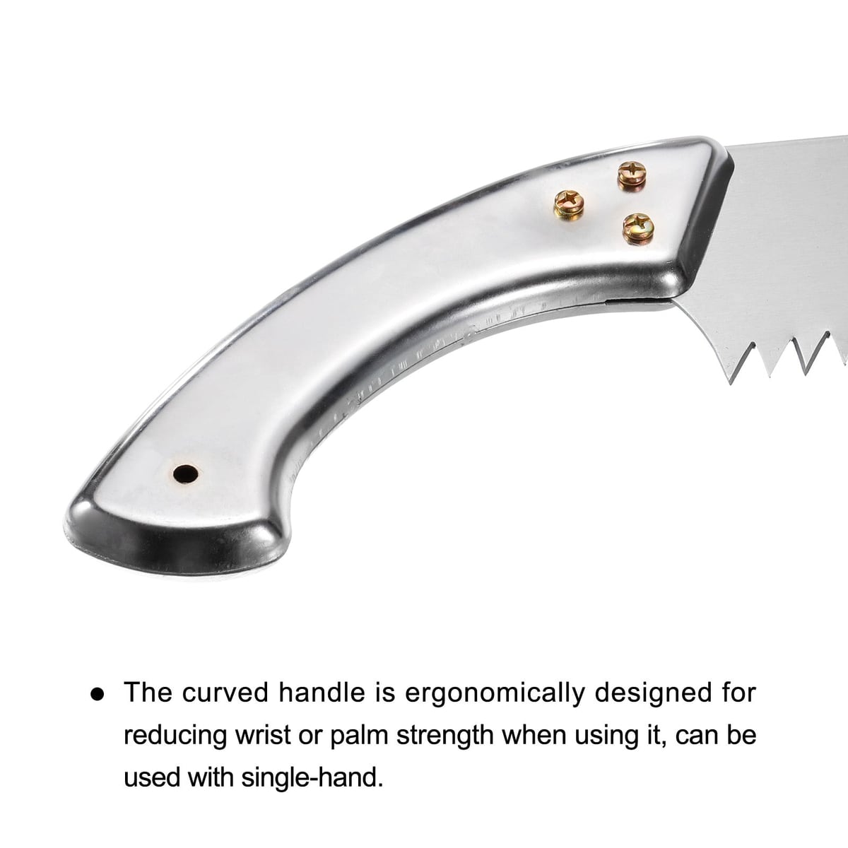 The curved iron handle